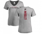 Football Women's Atlanta Falcons #18 Calvin Ridley Ash Backer T-Shirt