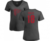 Football Women's Atlanta Falcons #18 Calvin Ridley Ash One Color T-Shirt