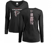 Football Women's Atlanta Falcons #18 Calvin Ridley Black Backer Long Sleeve T-Shirt