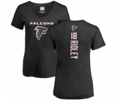 Football Women's Atlanta Falcons #18 Calvin Ridley Black Backer T-Shirt