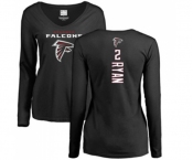 Football Women's Atlanta Falcons #2 Matt Ryan Black Backer Long Sleeve T-Shirt