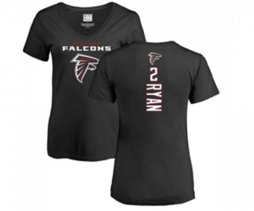 Football Women's Atlanta Falcons #2 Matt Ryan Black Backer T-Shirt