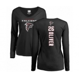 Football Women's Atlanta Falcons #26 Isaiah Oliver Black Backer Long Sleeve T-Shirt