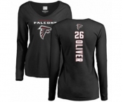 Football Women's Atlanta Falcons #26 Isaiah Oliver Black Backer Long Sleeve T-Shirt