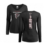 Football Women's Atlanta Falcons #3 Matt Bryant Black Backer Long Sleeve T-Shirt