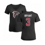 Football Women's Atlanta Falcons #3 Matt Bryant Black Name & Number Logo T-Shirt