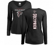 Football Women's Atlanta Falcons #32 Johnathan Cyprien Black Backer Long Sleeve T-Shirt