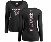 Football Women's Atlanta Falcons #44 Vic Beasley Black Backer Long Sleeve T-Shirt