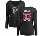 Football Women's Atlanta Falcons #93 Allen Bailey Black Name & Number Logo Long Sleeve T-Shirt