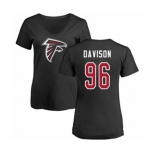 Football Women's Atlanta Falcons #96 Tyeler Davison Black Name & Number Logo T-Shirt