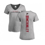 Football Women's Atlanta Falcons #98 Takkarist McKinley Ash Backer T-Shirt