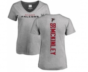 Football Women's Atlanta Falcons #98 Takkarist McKinley Ash Backer T-Shirt