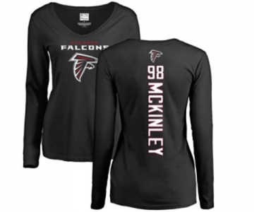 Football Women's Atlanta Falcons #98 Takkarist McKinley Black Backer Long Sleeve T-Shirt