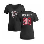 Football Women's Atlanta Falcons #98 Takkarist McKinley Black Name & Number Logo T-Shirt