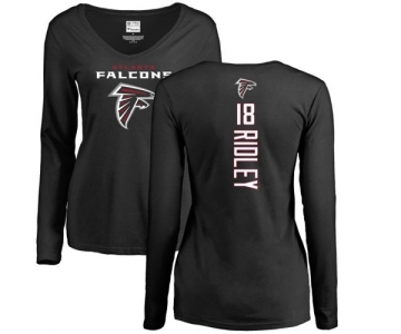 NFL Women's Nike Atlanta Falcons #18 Calvin Ridley Black Backer Long Sleeve T-Shirt