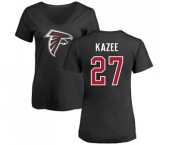 NFL Women's Nike Atlanta Falcons #27 Damontae Kazee Black Name & Number Logo T-Shirt