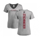 NFL Women's Nike Atlanta Falcons #73 Ryan Schraeder Ash Backer T-Shirt