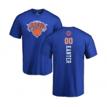 NBA Nike New York Knicks #00 Enes Kanter Royal Blue Backer T-Shirt