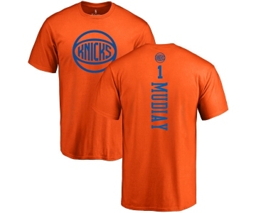 NBA Nike New York Knicks #1 Emmanuel Mudiay Orange One Color Backer T-Shirt