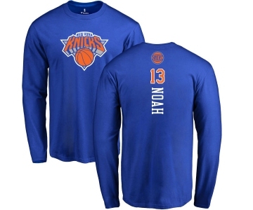 NBA Nike New York Knicks #13 Joakim Noah Royal Blue Backer Long Sleeve T-Shirt