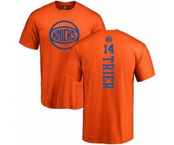 NBA Nike New York Knicks #14 Allonzo Trier Orange One Color Backer T-Shirt