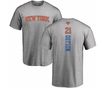 NBA Nike New York Knicks #21 Damyean Dotson Ash Backer T-Shirt