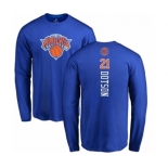 NBA Nike New York Knicks #21 Damyean Dotson Royal Blue Backer Long Sleeve T-Shirt