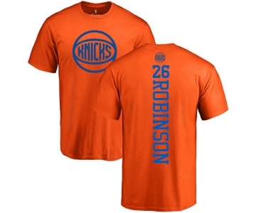 NBA Nike New York Knicks #26 Mitchell Robinson Orange One Color Backer T-Shirt