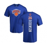 NBA Nike New York Knicks #26 Mitchell Robinson Royal Blue Backer T-Shirt