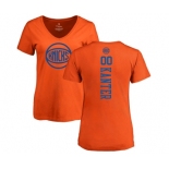 NBA Women's Nike New York Knicks #00 Enes Kanter Orange One Color Backer Slim-Fit V-Neck T-Shirt