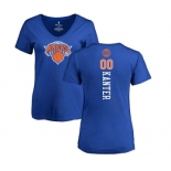 NBA Women's Nike New York Knicks #00 Enes Kanter Royal Blue Backer T-Shirt