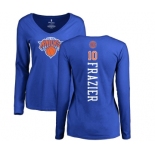 NBA Women's Nike New York Knicks #10 Walt Frazier Royal Blue Backer Long Sleeve T-Shirt