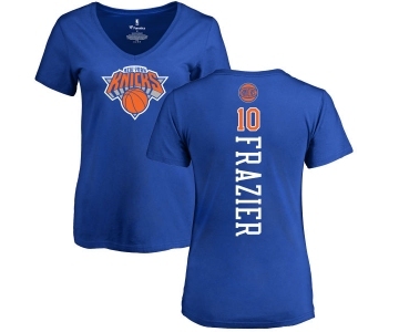 NBA Women's Nike New York Knicks #10 Walt Frazier Royal Blue Backer T-Shirt