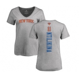 NBA Women's Nike New York Knicks #11 Frank Ntilikina Ash Backer T-Shirt