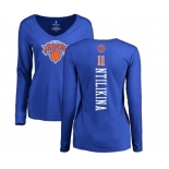 NBA Women's Nike New York Knicks #11 Frank Ntilikina Royal Blue Backer Long Sleeve T-Shirt