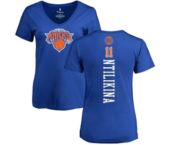 NBA Women's Nike New York Knicks #11 Frank Ntilikina Royal Blue Backer T-Shirt