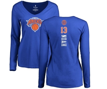 NBA Women's Nike New York Knicks #13 Joakim Noah Royal Blue Backer Long Sleeve T-Shirt