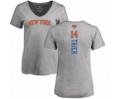 NBA Women's Nike New York Knicks #14 Allonzo Trier Ash Backer T-Shirt