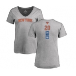 NBA Women's Nike New York Knicks #20 Kevin Knox Ash Backer T-Shirt