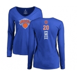 NBA Women's Nike New York Knicks #20 Kevin Knox Royal Blue Backer Long Sleeve T-Shirt