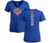 NBA Women's Nike New York Knicks #21 Damyean Dotson Royal Blue Backer T-Shirt