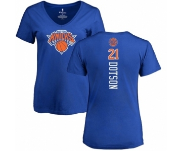 NBA Women's Nike New York Knicks #21 Damyean Dotson Royal Blue Backer T-Shirt