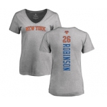 NBA Women's Nike New York Knicks #26 Mitchell Robinson Ash Backer T-Shirt