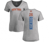 NBA Women's Nike New York Knicks #26 Mitchell Robinson Ash Backer T-Shirt