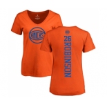 NBA Women's Nike New York Knicks #26 Mitchell Robinson Orange One Color Backer Slim-Fit V-Neck T-Shirt