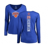 NBA Women's Nike New York Knicks #26 Mitchell Robinson Royal Blue Backer Long Sleeve T-Shirt