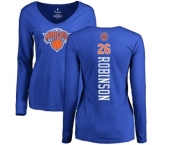 NBA Women's Nike New York Knicks #26 Mitchell Robinson Royal Blue Backer Long Sleeve T-Shirt