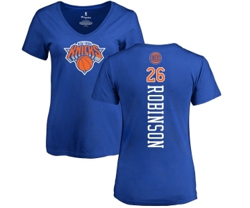 NBA Women's Nike New York Knicks #26 Mitchell Robinson Royal Blue Backer T-Shirt