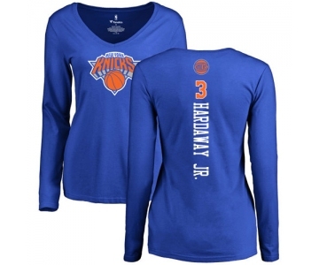 NBA Women's Nike New York Knicks #3 Tim Hardaway Jr. Royal Blue Backer Long Sleeve T-Shirt