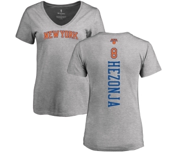 NBA Women's Nike New York Knicks #8 Mario Hezonja Ash Backer T-Shirt